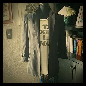 Stunning Black Blazer with Architectural Shoulders